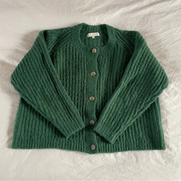 Hansel From Basel Kelly Green Chunky Cardigan - Picture 2 of 6